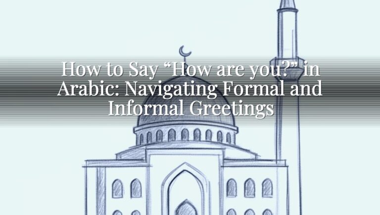 How to Say "How are you?" in Arabic: Navigating Formal and Informal Greetings How to Say “How are you?” in Arabic: Navigating Formal and Informal Greetings
