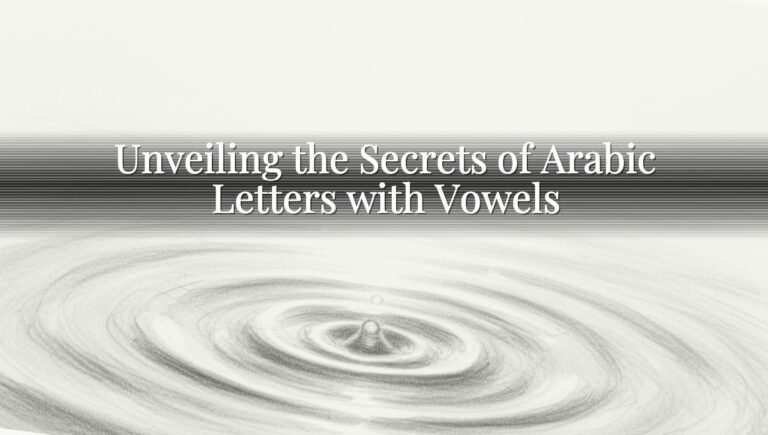 Unveiling the Secrets of Arabic Letters with Vowels Unveiling the Secrets of Arabic Letters with Vowels