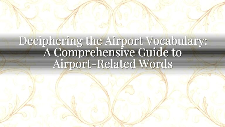 Deciphering the Airport Vocabulary: A Comprehensive Guide to Airport-Related Words Deciphering the Airport Vocabulary: A Comprehensive Guide to Airport-Related Words
