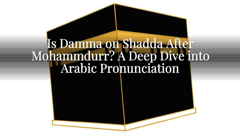 Is Damma on Shadda After Mohammdurr? A Deep Dive into Arabic Pronunciation Is Damma on Shadda After Mohammdurr? A Deep Dive into Arabic Pronunciation