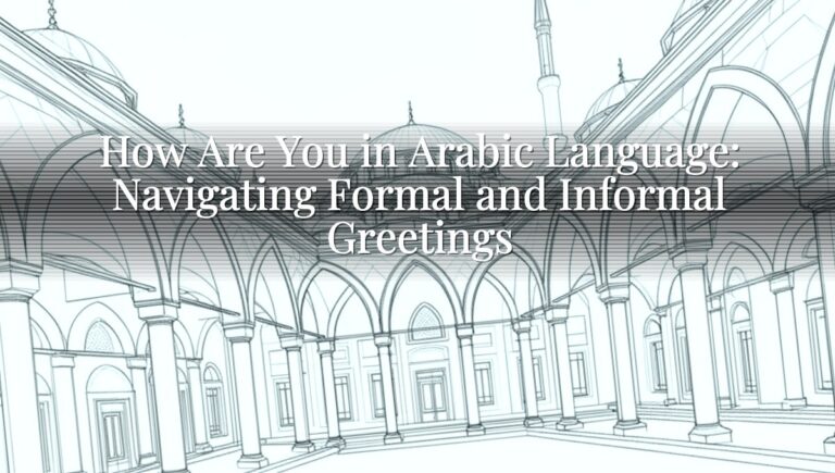 How Are You in Arabic Language: Navigating Formal and Informal Greetings How Are You in Arabic Language: Navigating Formal and Informal Greetings