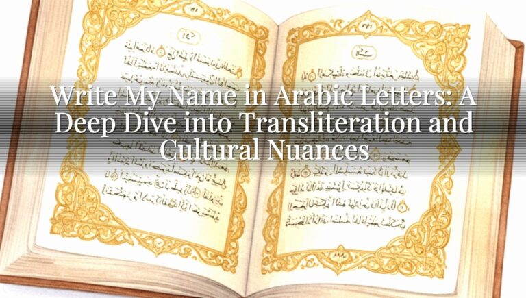 Write My Name in Arabic Letters: A Deep Dive into Transliteration and Cultural Nuances