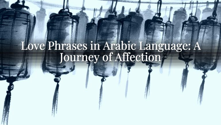Love Phrases in Arabic Language: A Journey of Affection
