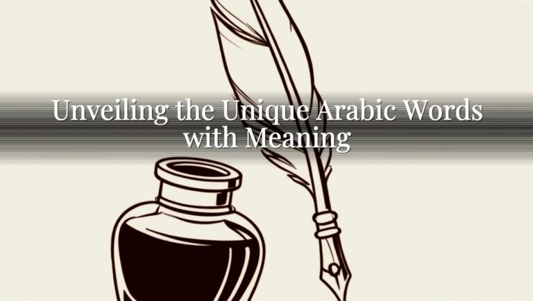 Unveiling the Unique Arabic Words with Meaning