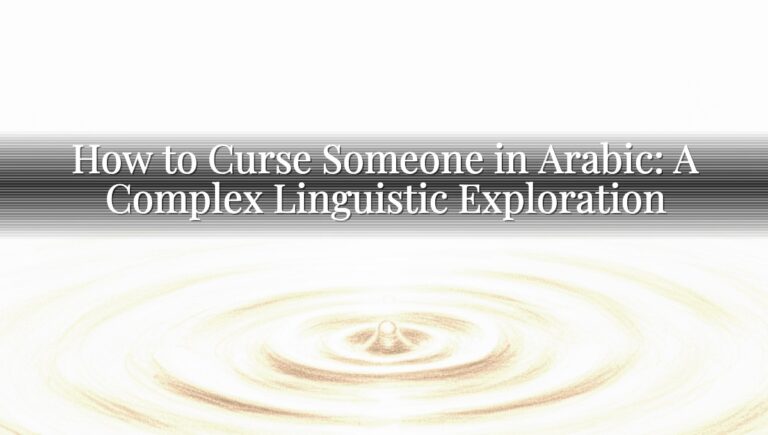 How to Curse Someone in Arabic: A Complex Linguistic Exploration How to Curse Someone in Arabic: A Complex Linguistic Exploration
