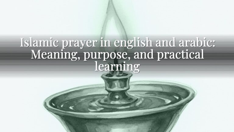 Islamic prayer in english and arabic: Meaning, purpose, and practical learning