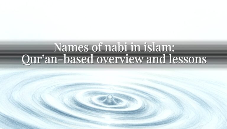 Names of nabi in islam: Qur’an-based overview and lessons