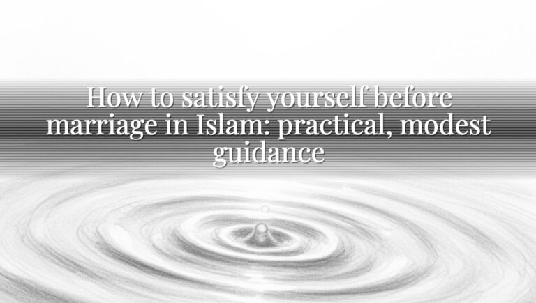 How to satisfy yourself before marriage in Islam: practical, modest guidance