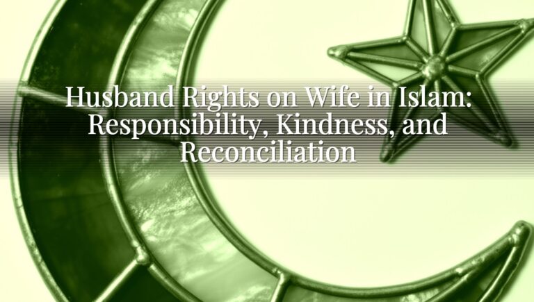 Husband Rights on Wife in Islam: Responsibility, Kindness, and Reconciliation Husband Rights on Wife in Islam: Responsibility, Kindness, and Reconciliation