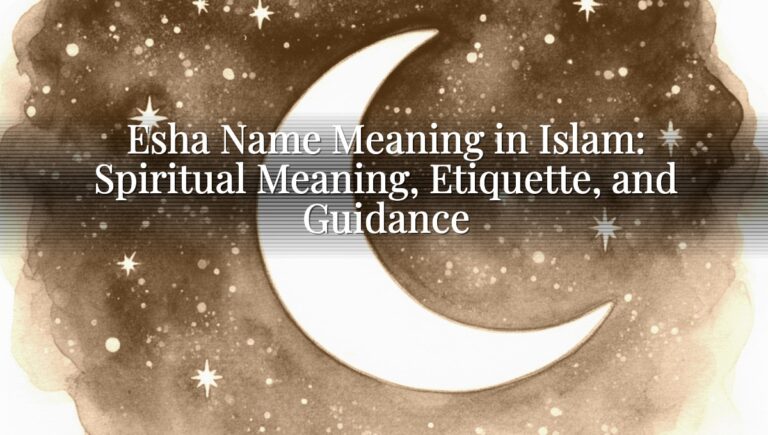 Esha Name Meaning in Islam: Spiritual Meaning, Etiquette, and Guidance