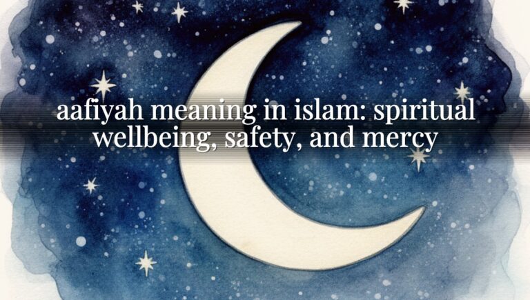 aafiyah meaning in islam: spiritual wellbeing, safety, and mercy