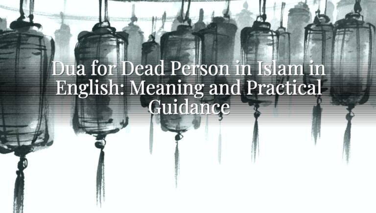 Dua for Dead Person in Islam in English: Meaning and Practical Guidance