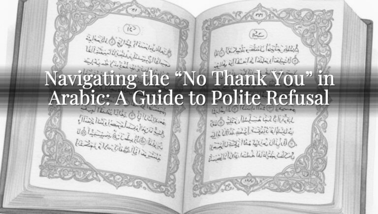 Navigating the “No Thank You” in Arabic: A Guide to Polite Refusal