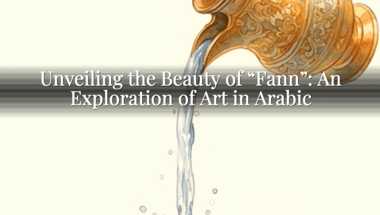 Unveiling the Beauty of "Fann": An Exploration of Art in Arabic Unveiling the Beauty of “Fann”: An Exploration of Art in Arabic