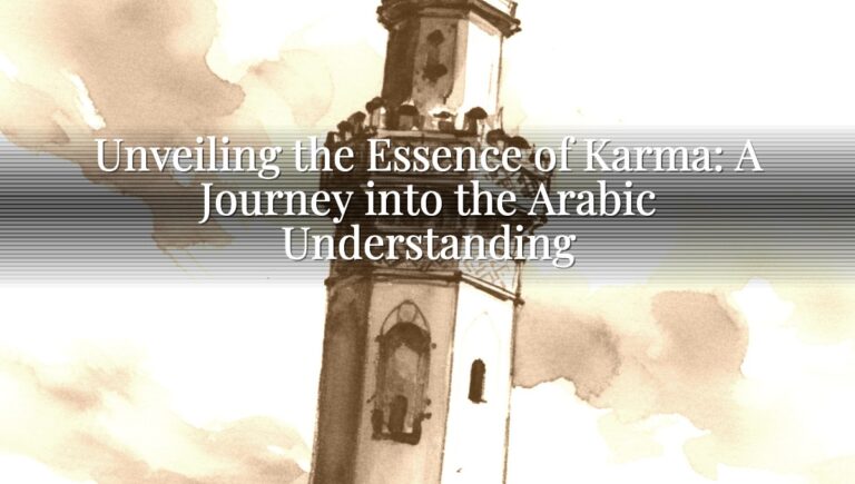 Unveiling the Essence of Karma: A Journey into the Arabic Understanding