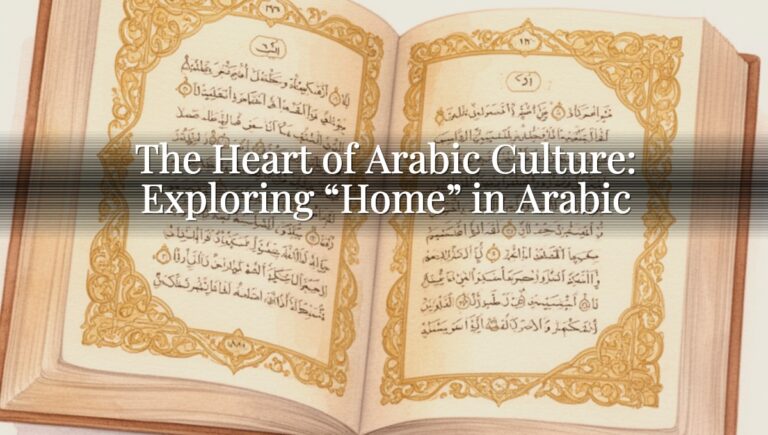 The Heart of Arabic Culture: Exploring "Home" in Arabic The Heart of Arabic Culture: Exploring “Home” in Arabic