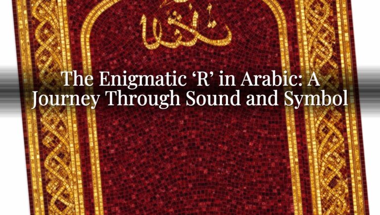 The Enigmatic 'R' in Arabic: A Journey Through Sound and Symbol The Enigmatic ‘R’ in Arabic: A Journey Through Sound and Symbol