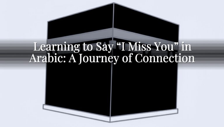 Learning to Say "I Miss You" in Arabic: A Journey of Connection Learning to Say “I Miss You” in Arabic: A Journey of Connection